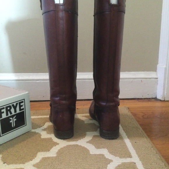 Frye Melissa Tab Tall Flat Boots in Redwood Color 6.5 - Picture 4 of 7